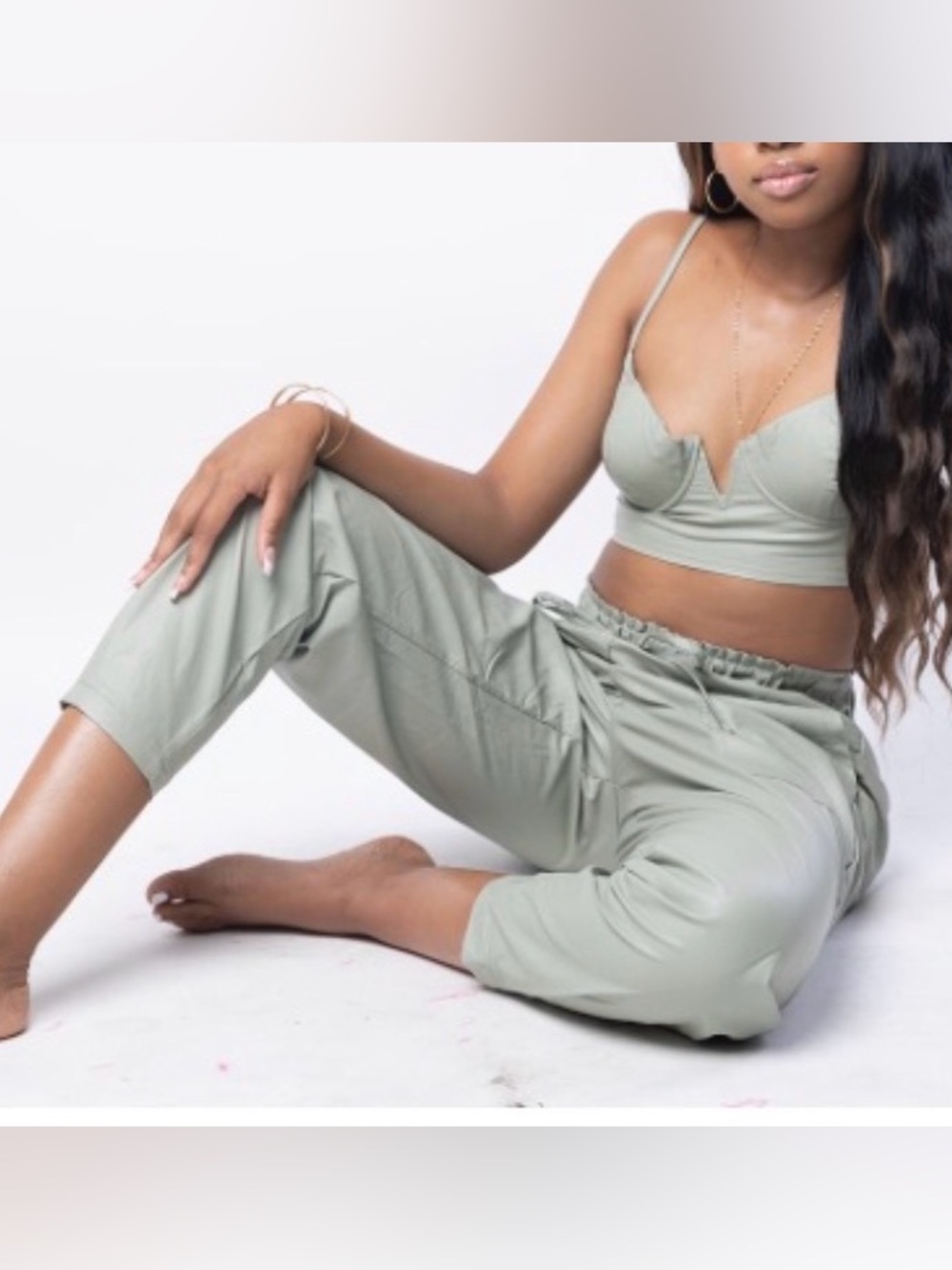 Sage Green Bralette & Pant Set